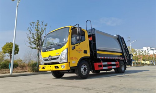 福田奧鈴9方黃牌壓縮垃圾車 